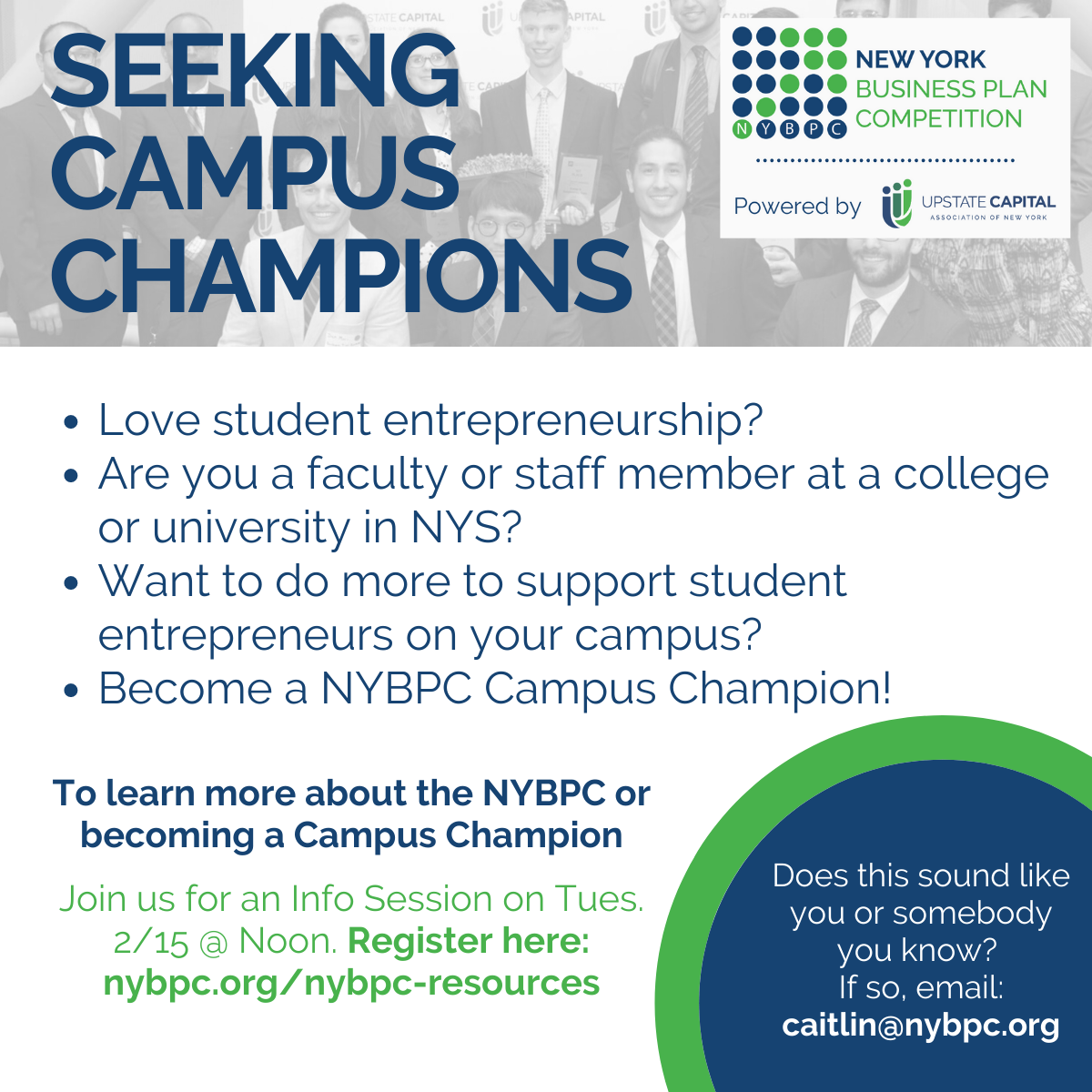 NYBPC is Seeking Campus Champions